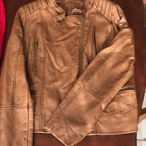 Brown Faux Leather Jacket Aeropostale
